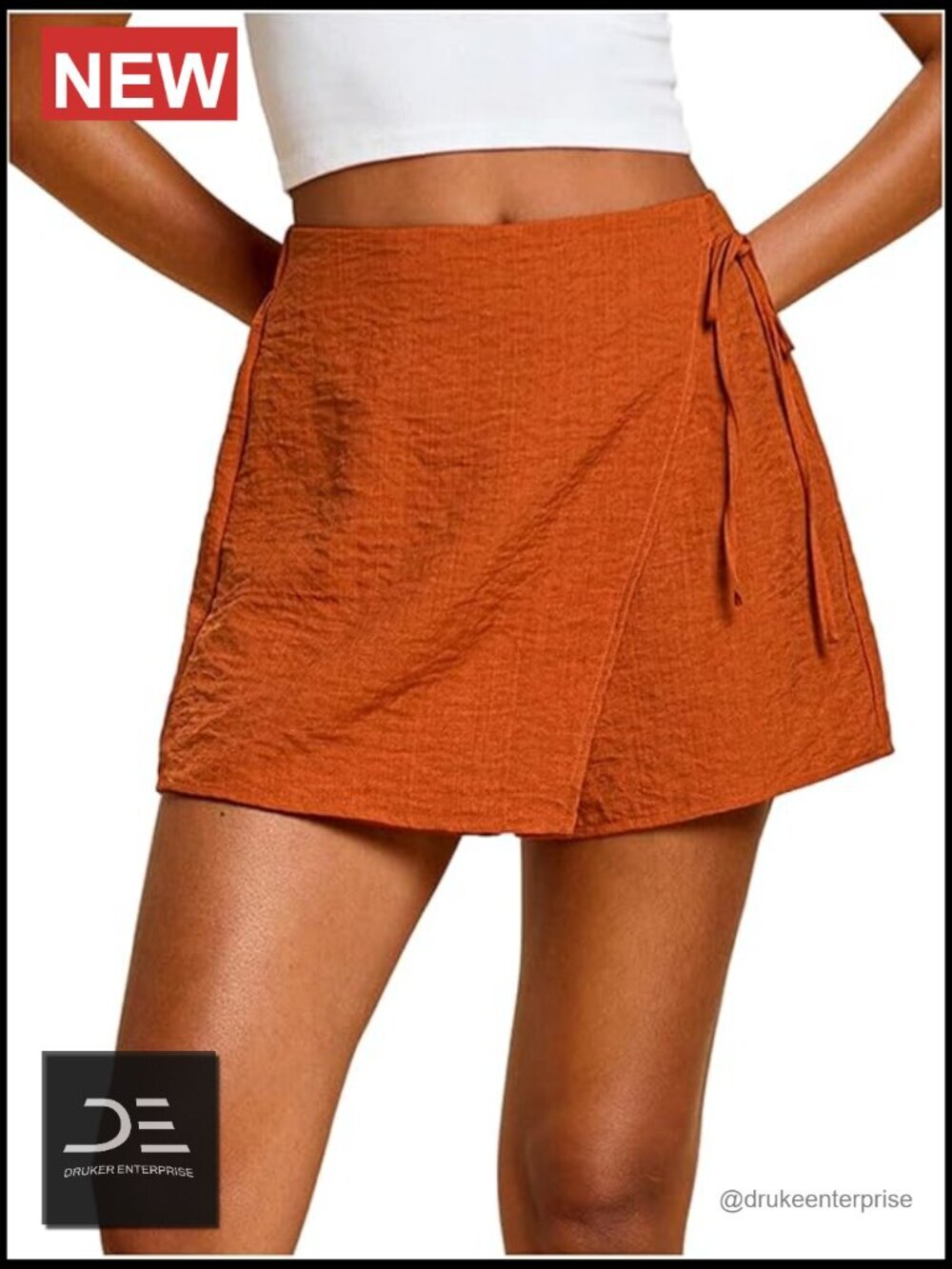 Boho Floral High Waist Skort Wrap Tie Side Summer Casual Skirt
